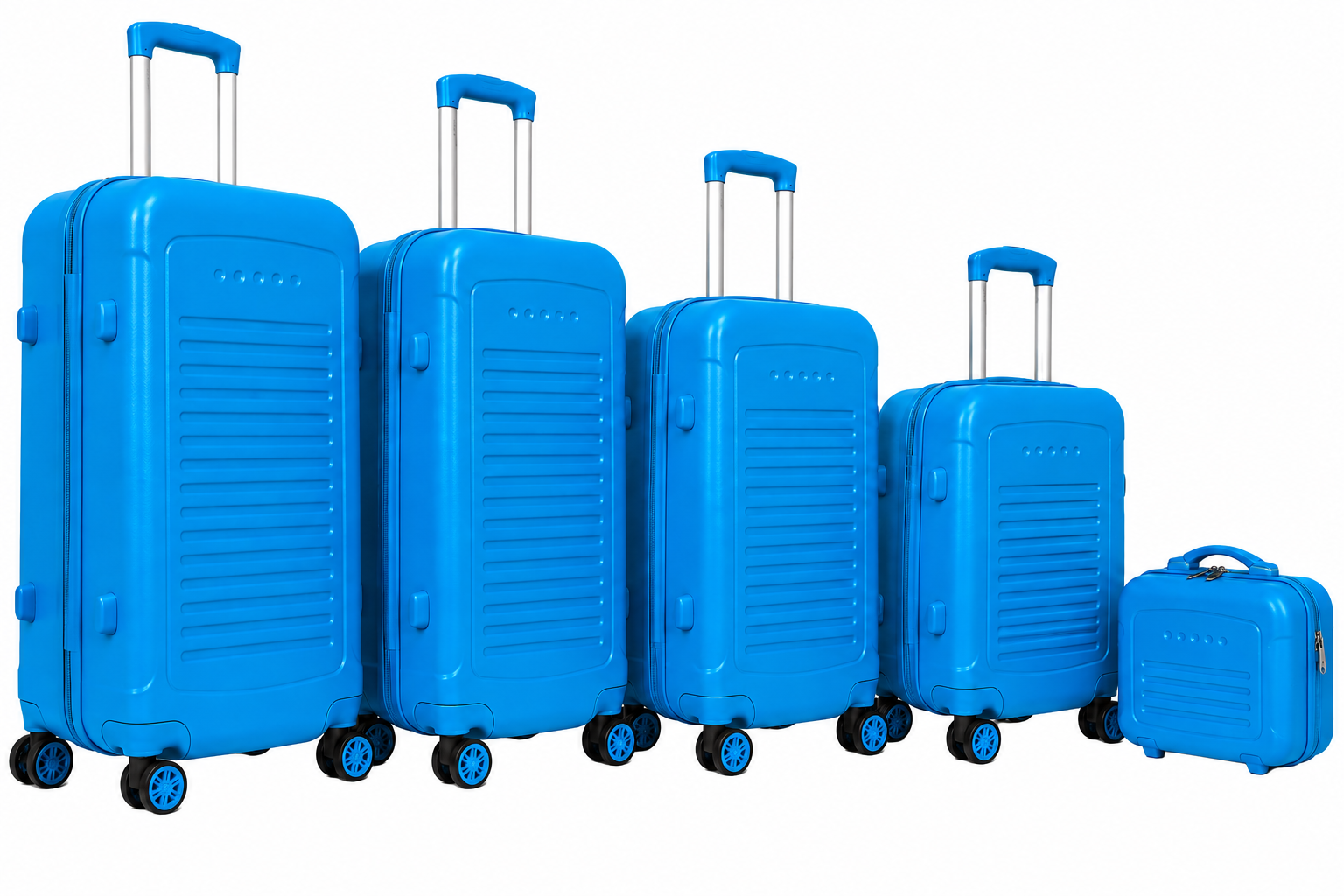 (image for) T-HC-716 SET OF 5 Blue Premium Hard Shell Suitcases
